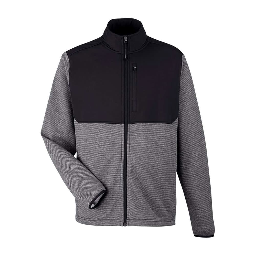 CUSTOM CORE365 MENS VENTURE HEATHERED STRIPE HYBRID JACKET